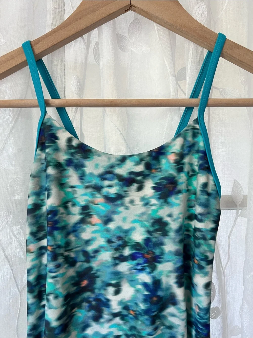 Athleta Teal Floral-Print Girls' One-Piece Swimsuit